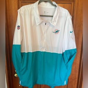 Nike On Field Apparel Miami Dolphins Half-Zip Pullover Windbreaker Men’s XL